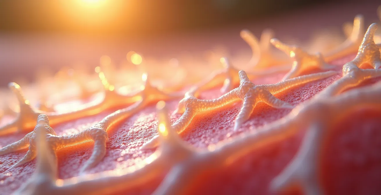 Visualisierung der Kollagenproduktion und Hautregenerationsprozesse über mehrere Wochen nach der Behandlung