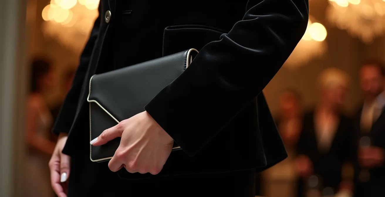 Verschiedene elegante Arten eine Clutch zu halten