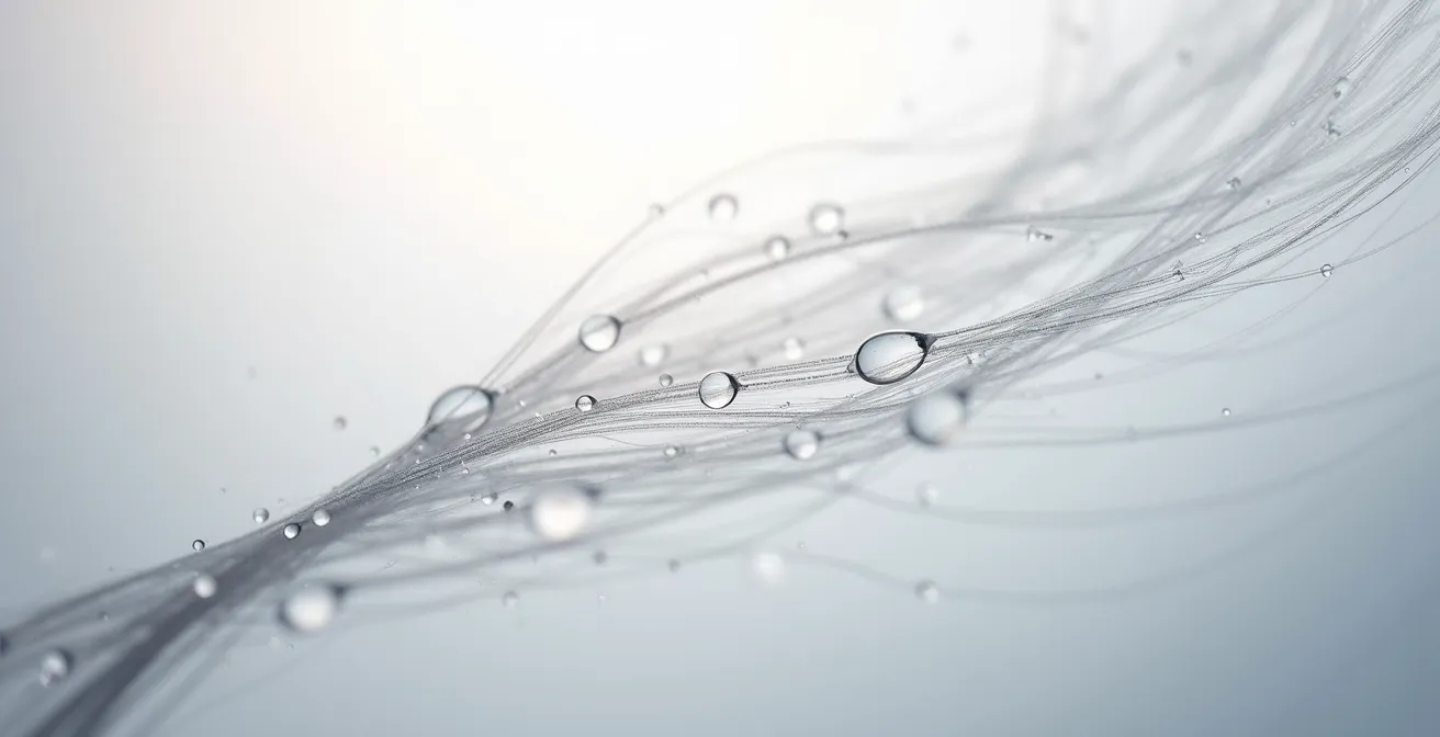 Nahaufnahme von feinem Haar mit leichter Feuchtigkeitspflege, die schwerelos wirkt