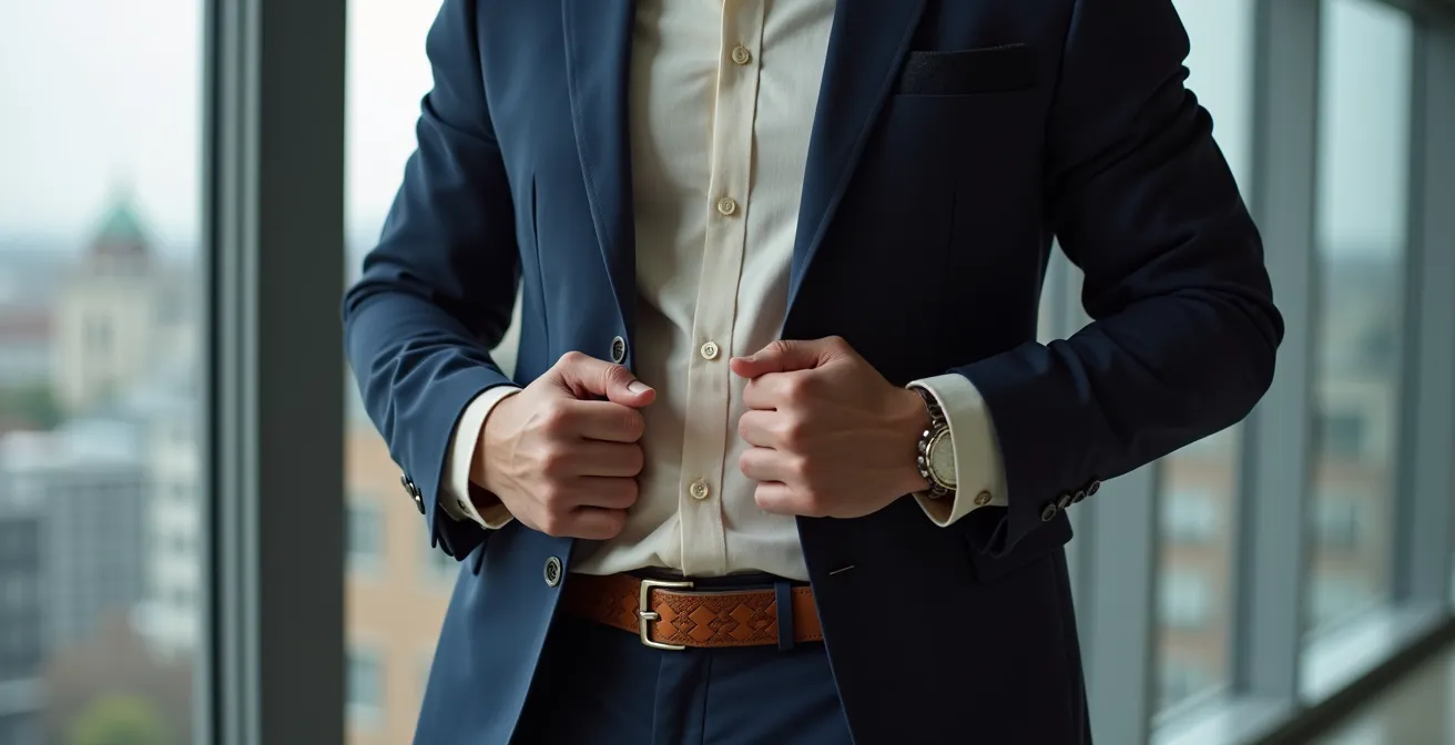 Geflochtener Ledergürtel im Business-Casual-Look