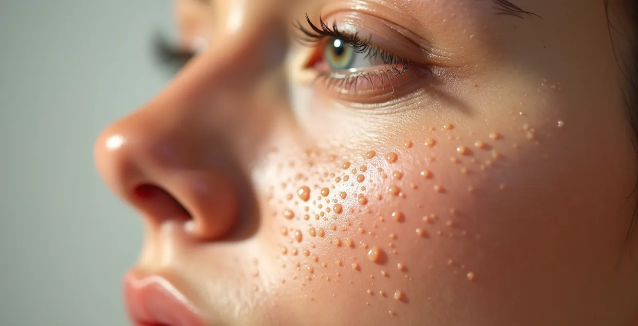 Detailaufnahme eines professionellen Hautpflege-Rituals vor dem Make-up