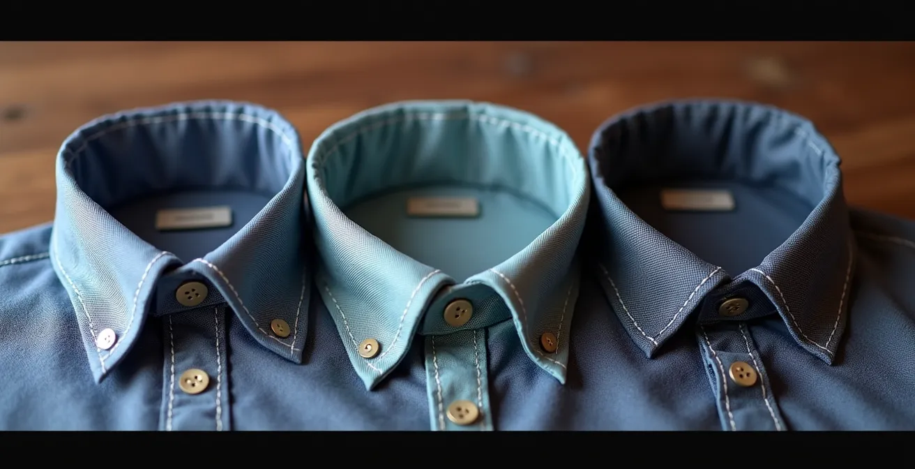 Verschiedene Kragentypen an Business-Hemden im Detail