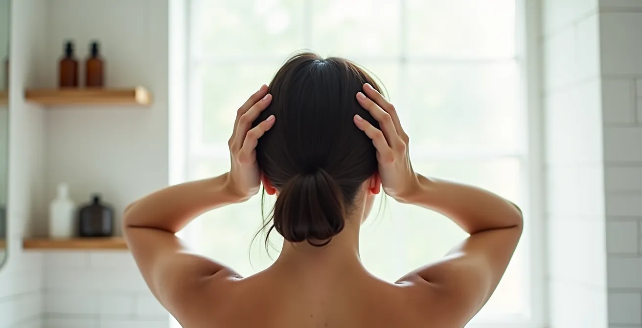 Sanfte Kopfhautmassage für gesundes Haarwachstum